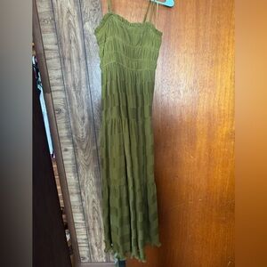 Anthropologie By the River Olive green dress NWOT size small